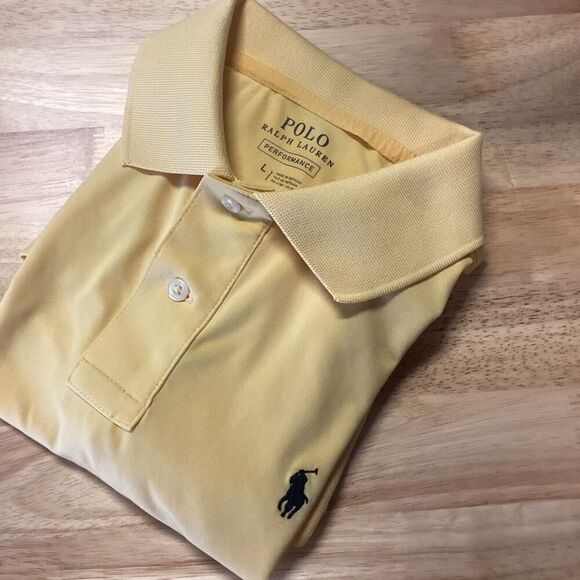 Boys Polo Ralph Lauren Performance Polo Shirt -‎ Yellow - Large - Picture 1 of 8